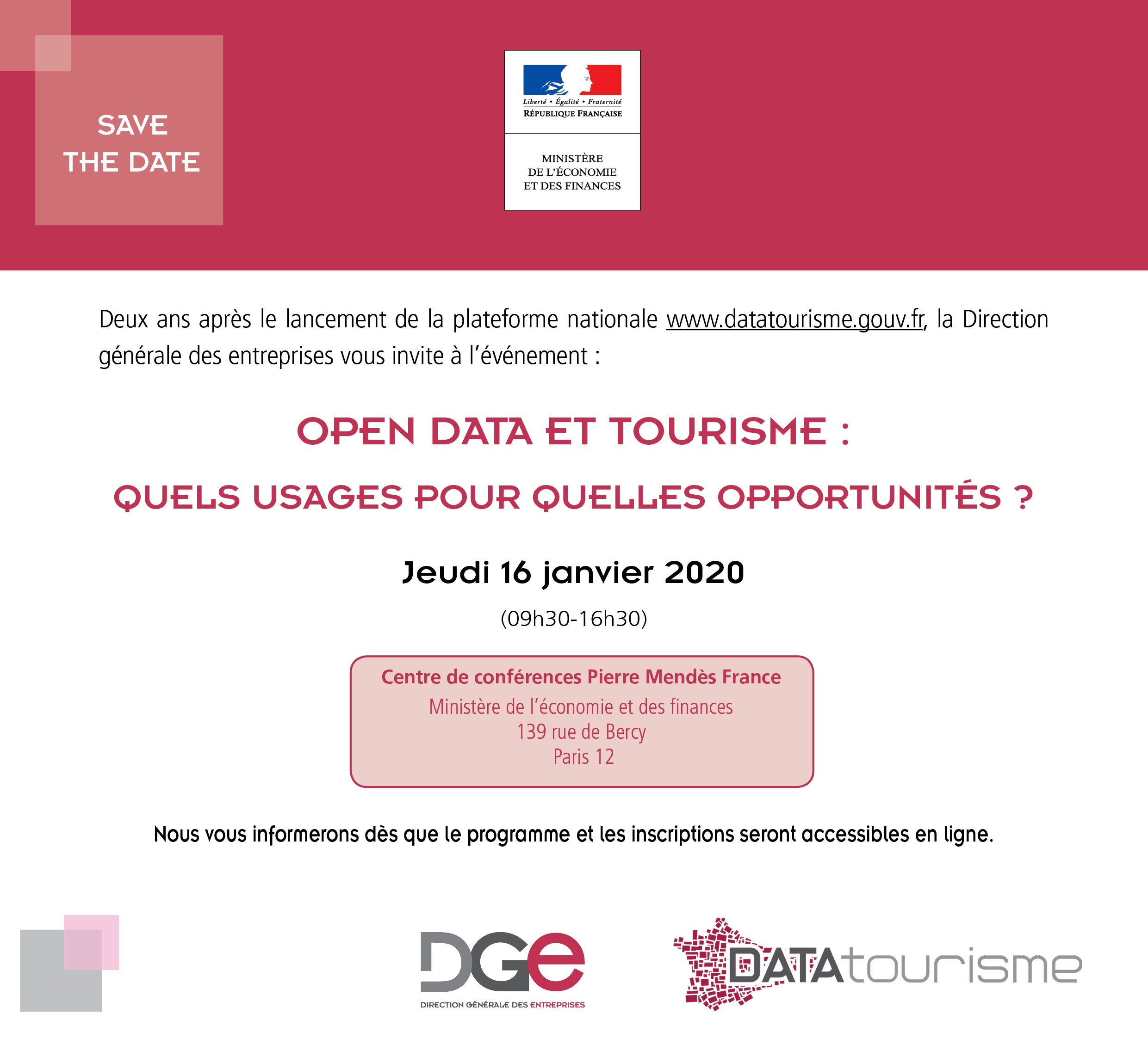 16 janvier 2020 : événement open data & tourisme